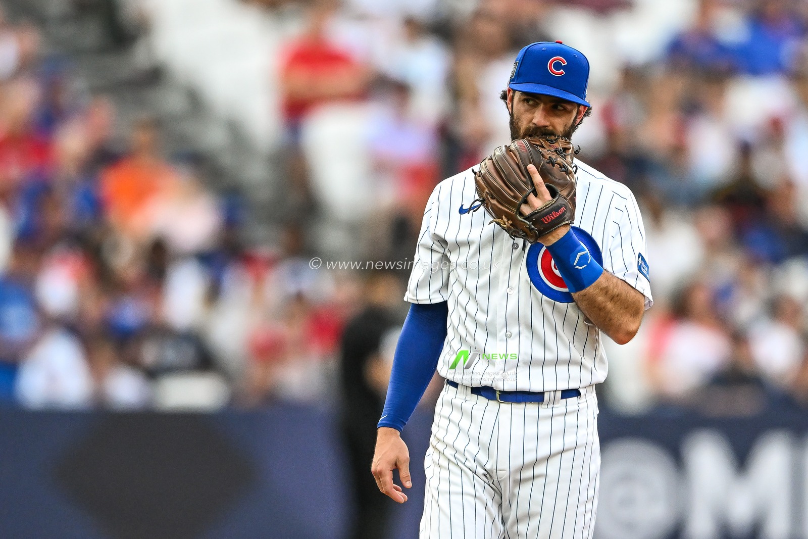 Dansby Swanson #7 of the Chicago Cubs during the 2023 MLB London Series match St. Louis Cardinals vs Chicago Cubs at London Stadium, London, United Kingdom, 24th June 2023

(Photo by Craig Thomas/News Images)
