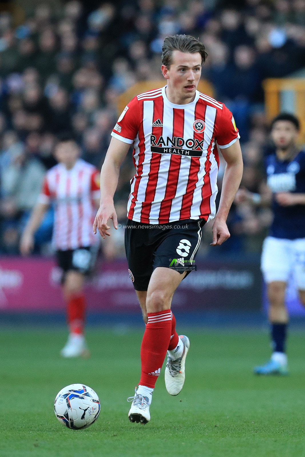 Sander Berge #8 of Sheffield United in action.
