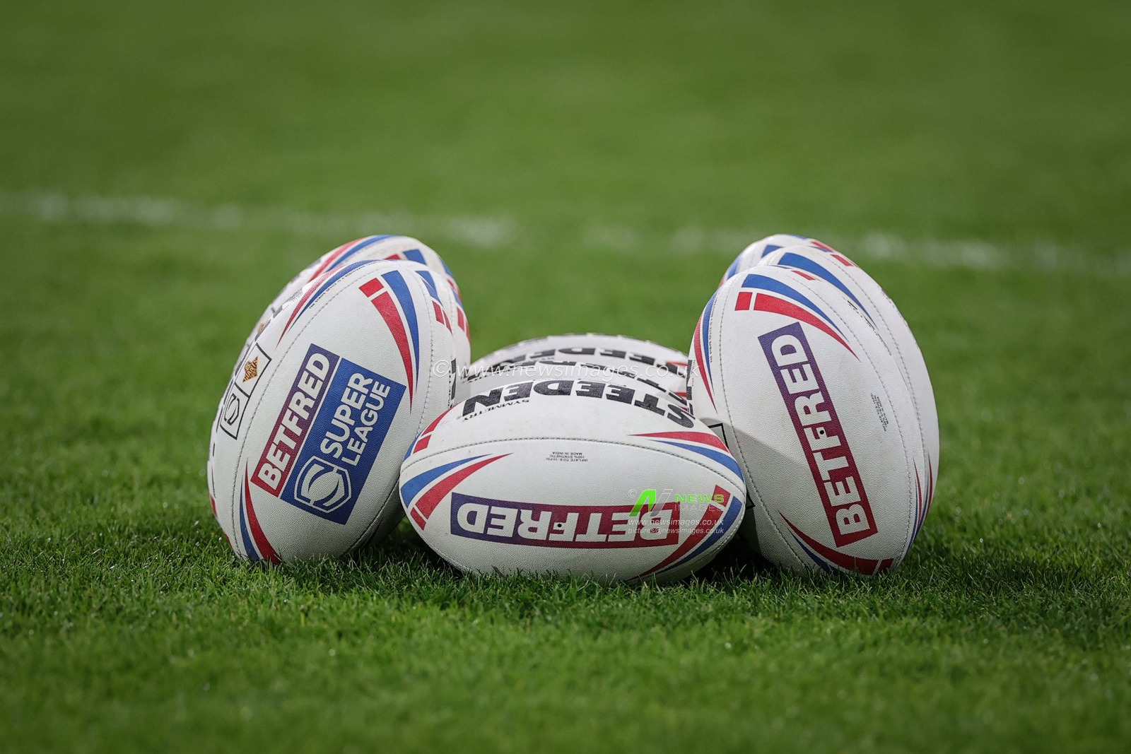 Steeden Betfred Super League rugby balls during the Betfred Super League Round 2 match Huddersfield Giants vs Warrington Wolves at John Smith's Stadium, Huddersfield, United Kingdom, 24th February 2023

(Photo by Mark Cosgrove/News Images)