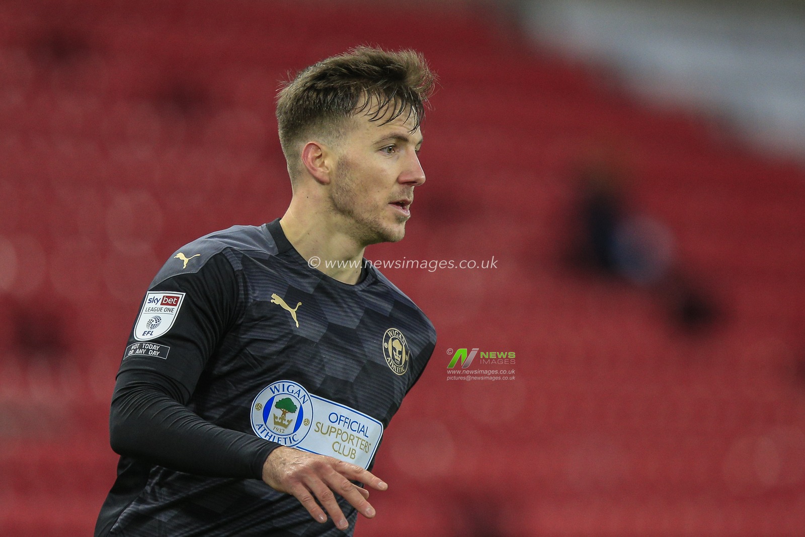 Lee Evans #8 of Wigan Athletic during the game