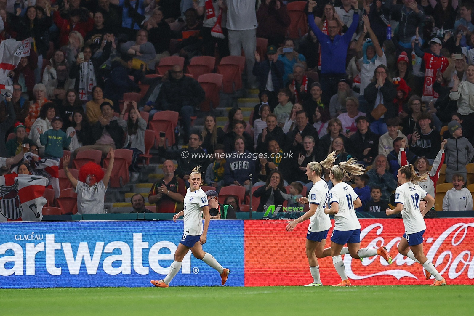 Georgia Stanway #8 of England celebrates coring a penalty to make it 1-0 during the FIFA Women's World Cup 2023 Group D England Women vs Haiti Women at Suncorp Stadium, Brisbane, Australia, 22nd July 2023

(Photo by Patrick Hoelscher/News Images)