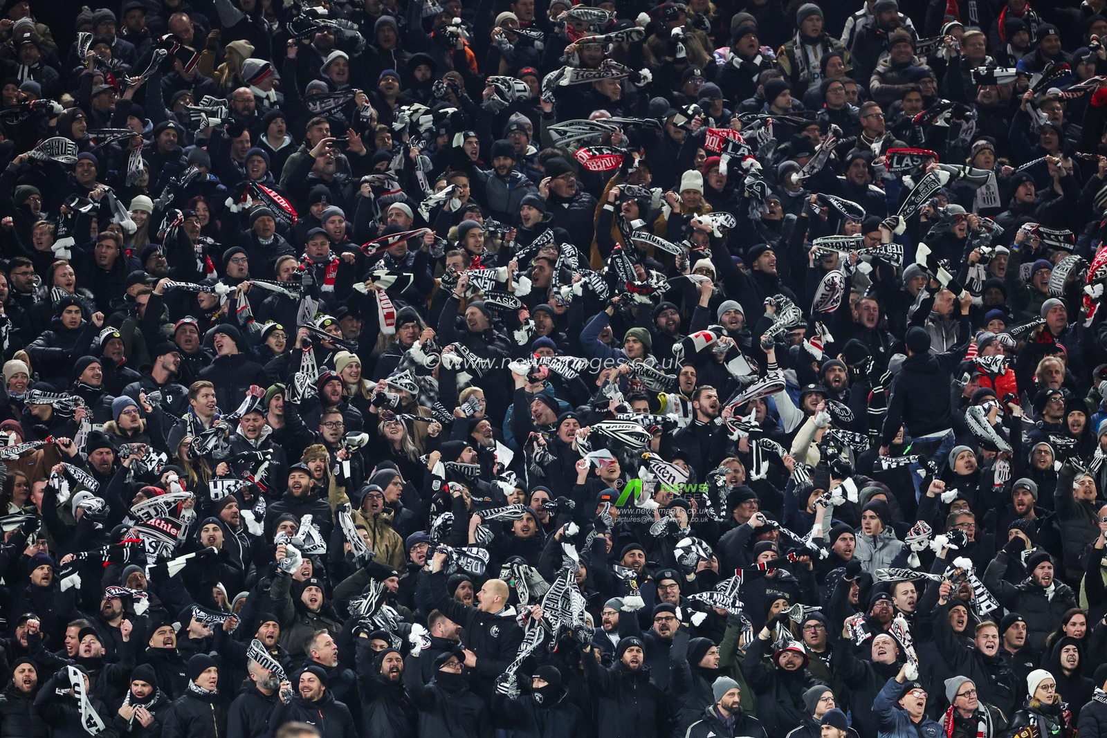 LASK fans during the UEFA Europa League Group E match Liverpool vs LASK at Anfield, Liverpool, United Kingdom, 30th November 2023

(Photo by Mark Cosgrove/News Images)