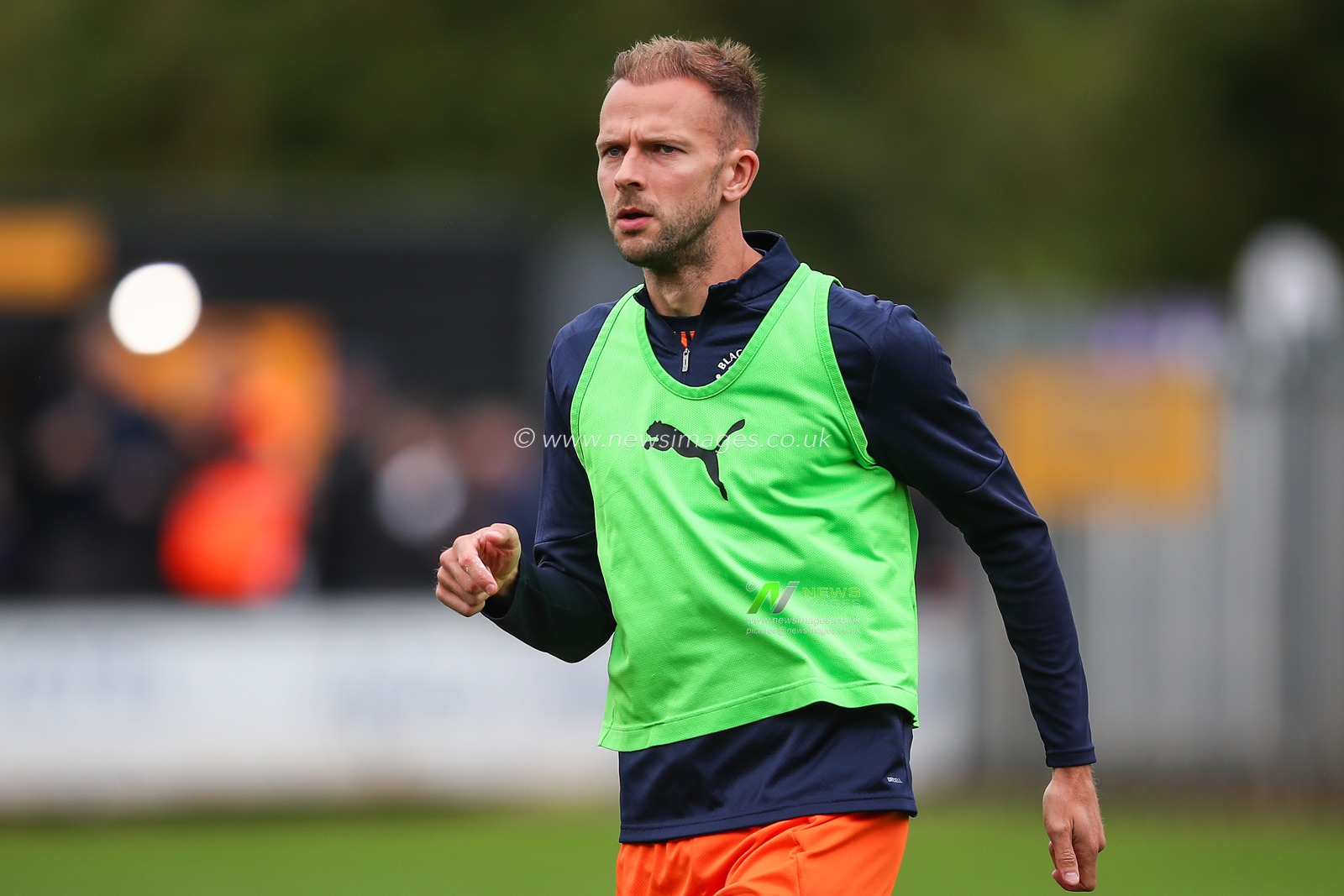 Jordan Rhodes of Blackpool during the pre-game warm up ahead of the Sky Bet League 1 match Cambridge United vs Blackpool at Abbey Stadium, Cambridge, United Kingdom, 24th August 2024

(Photo by Gareth Evans/News Images)
