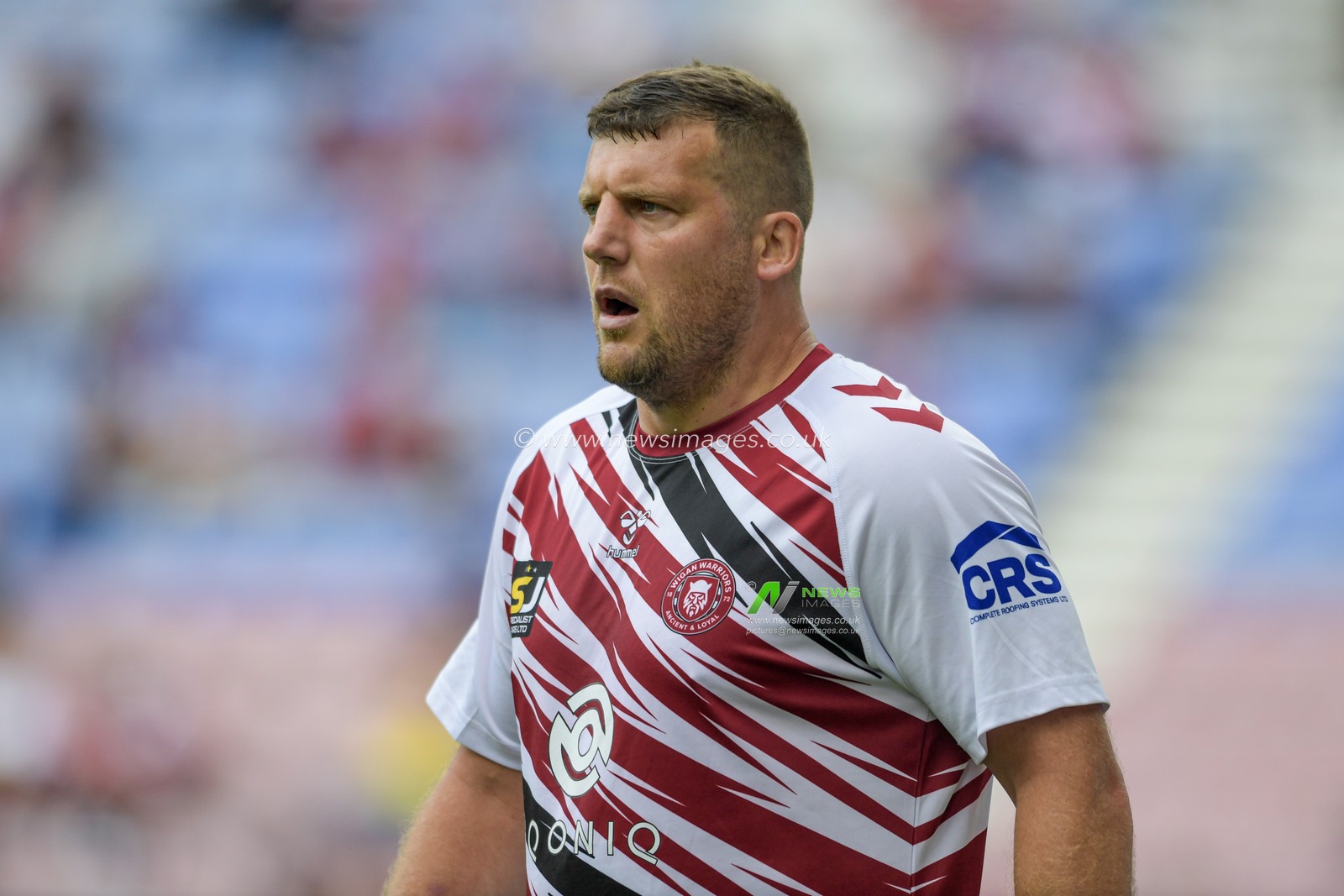 Tony Clubb (17) of Wigan Warriors during the warm up