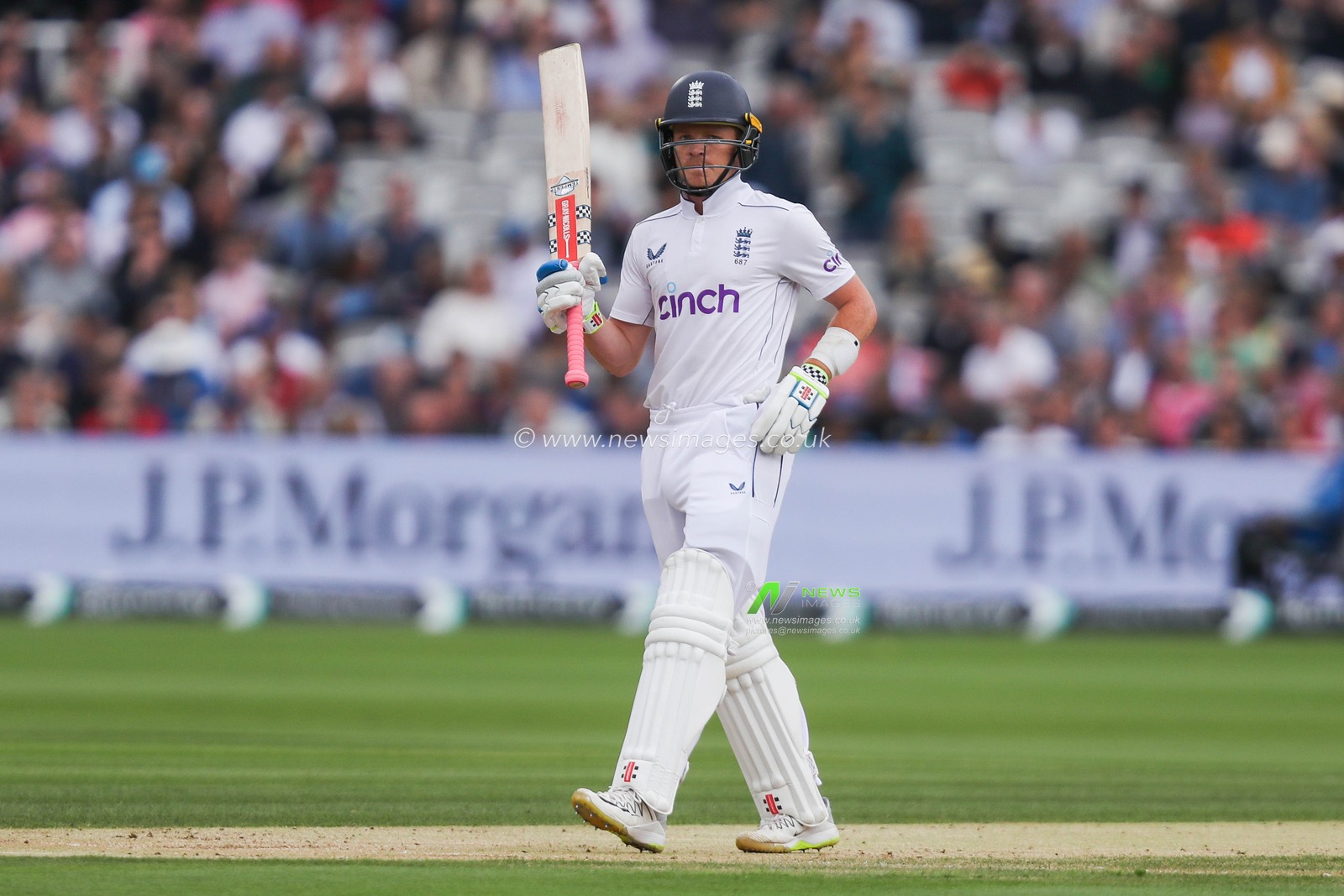 Ollie Pope of England looks on during England v Sri Lanka 2nd Rothesay Test Match Day 3 at Lords, London, United Kingdom, 31st August 2024

(Photo by Izzy Poles/News Images)
