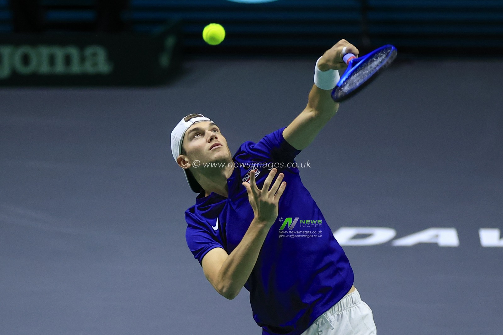 Jack Draper (GBR) in action during the Davis Cup match Great Britain vs Australia at Manchester AO Arena, Manchester, United Kingdom, 13th September 2023

(Photo by Conor Molloy/News Images)