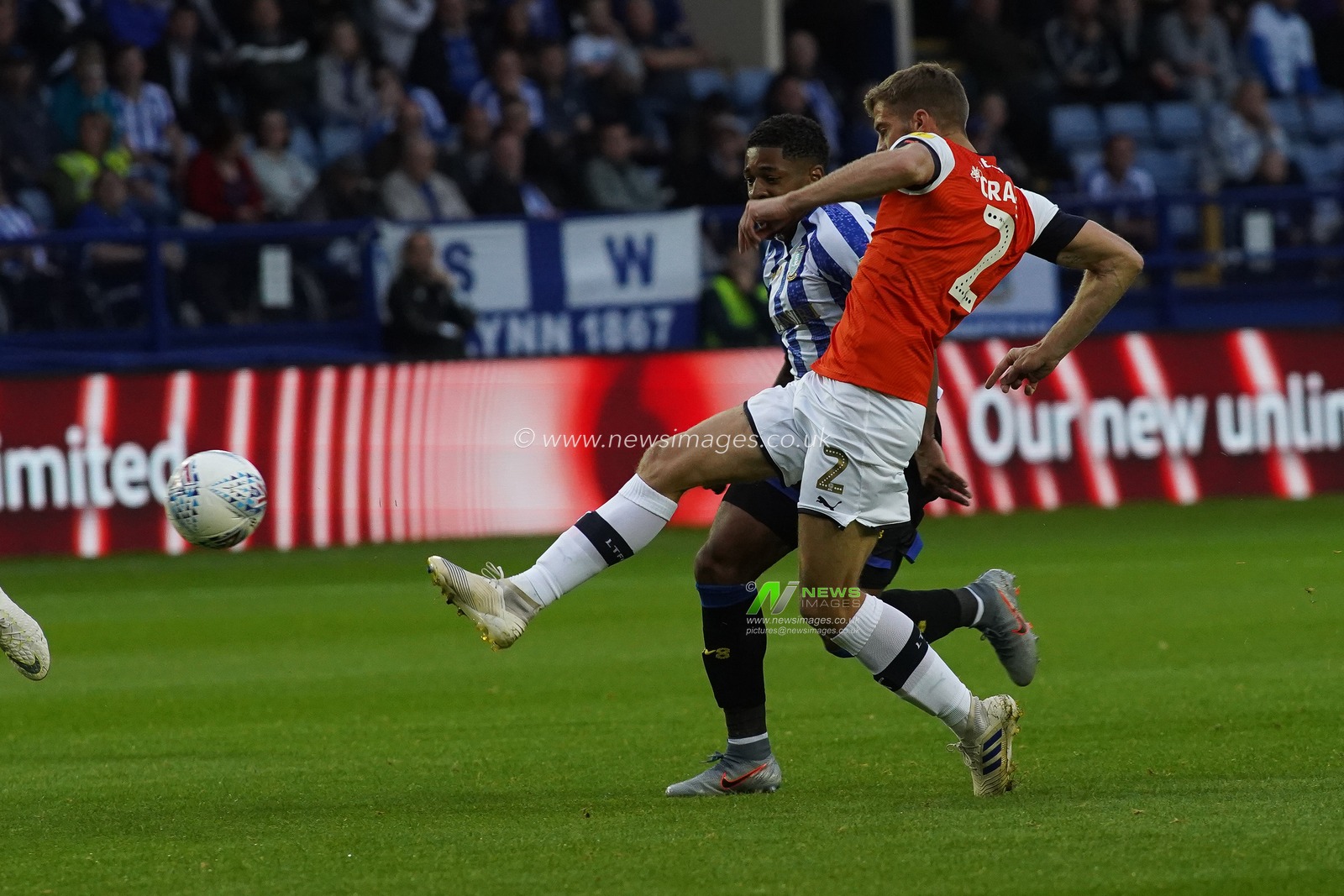 20th August 2019 , Hillsborough, Sheffield, England; Sky Bet Championship, Sheffield Wednesday vs Luton Town :  Martin Cranie of Luton Town clears the ball

Credit: Kurt Fairhurst/News Images,

English Football League images are subject to DataCo Licence