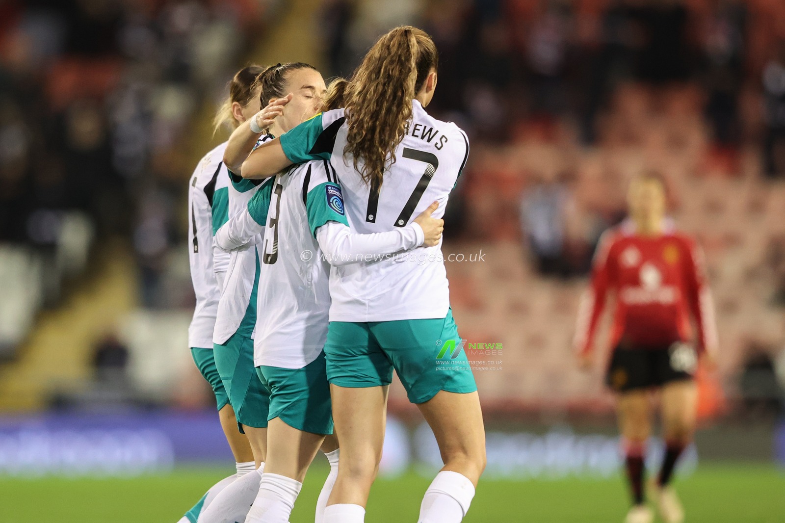 Amy Andrews of Newcastle celebrates her goal to make it 2-2 during the Women's League Cup - Group Stage - Group A Manchester United Women v Newcastle United women at Leigh Sports Village, Leigh, United Kingdom, 11th December 2024

(Photo by Alfie Cosgrove/News Images)