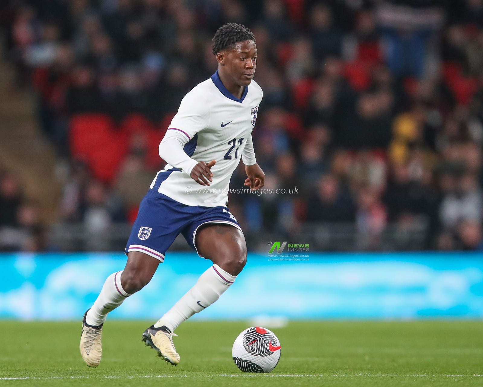 Kobbie Mainoo of England during the International Friendly match England vs Brazil at Wembley Stadium, London, United Kingdom, 23rd March 2024

(Photo by Gareth Evans/News Images)
