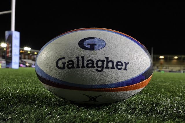 A Gallagher training ball during the Gallagher Premiership match Newcastle Red Bulls vs Northampton Saints at Kingston Park, Newcastle, United Kingdom, 17th October 2025

(Photo by Mark Cosgrove/News Images)