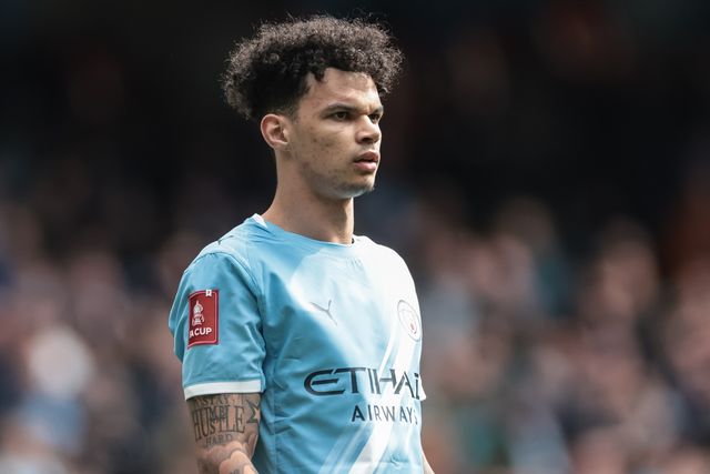 Nico O'Reilly of Manchester City during the Emirates FA Cup Quarter-Final match Manchester City vs Liverpool at Etihad Stadium, Manchester, United Kingdom on 04 April 2026

(Photo by Mark Cosgrove/News Images)