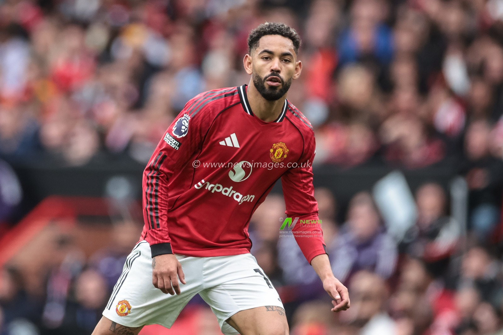 Matheus Cunha of Manchester United in action during the Premier League match Manchester United vs Liverpool at Old Trafford, Manchester, United Kingdom on 03 May 2026

(Photo by Mark Cosgrove/News Images)