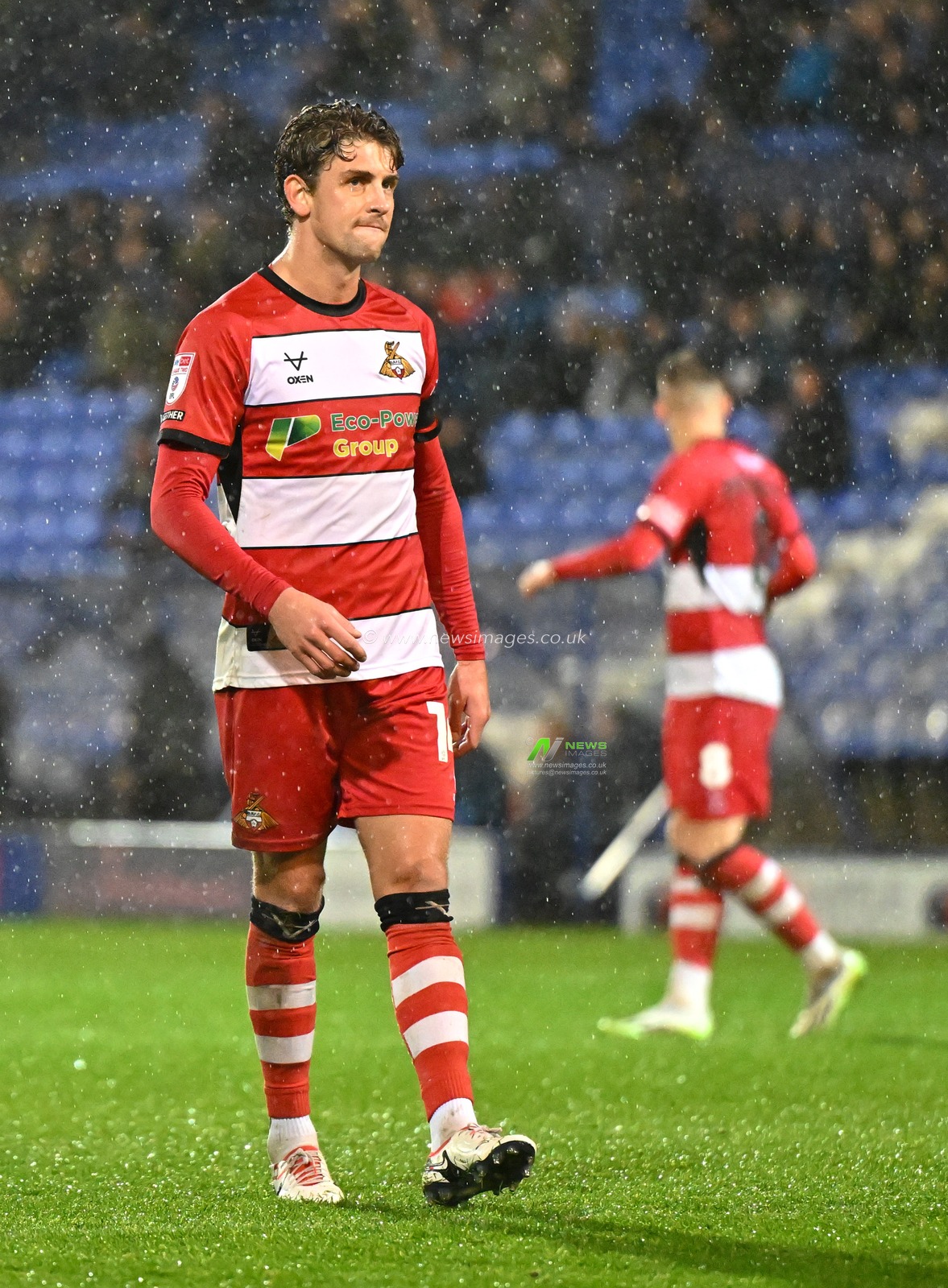 Harrison Biggins 14# of Doncaster Rovers Football Club, during the Sky Bet League 2 match Tranmere Rovers vs Doncaster Rovers at Prenton Park, Birkenhead, United Kingdom, 20th October 2023

(Photo by Cody Froggatt/News Images)