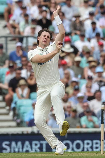 Matt Henry of New Zealand delivers the ball during the 2nd Rothesay Test Match Day 4 match England vs New Zealand at The Kia Oval, London, United Kingdom on 20 June 2026

(Photo by Mark Cosgrove/News Images)