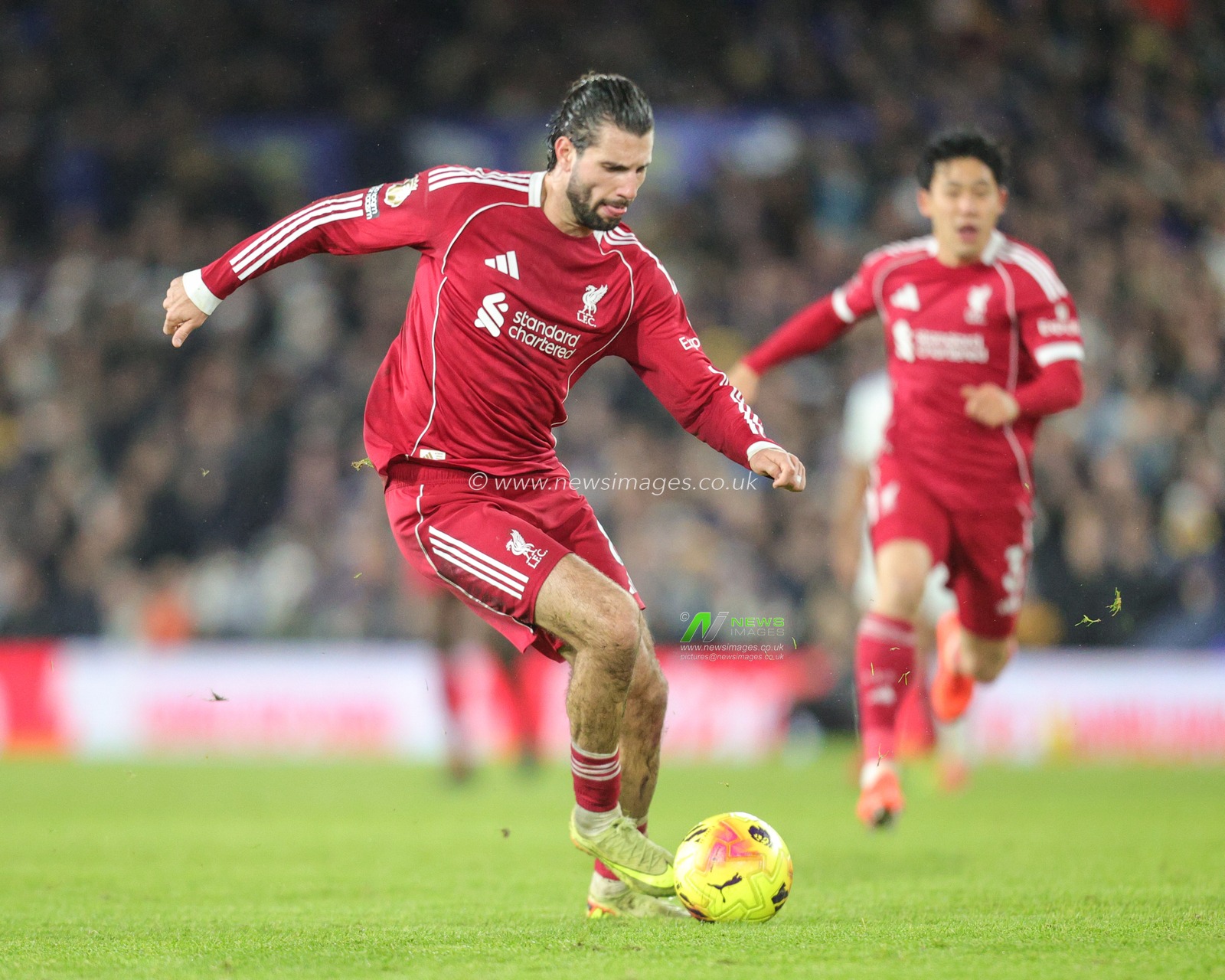 Dominik Szoboszlai of Liverpool in action during the Premier League match Leeds United vs Liverpool at Elland Road, Leeds, United Kingdom, 6th December 2025

(Photo by Richard Bierton/News Images)

*** GER AUT SUI OUT ***