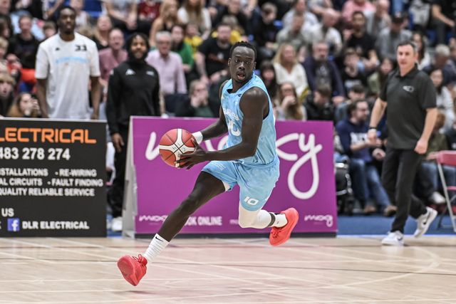 Padiet Wang of Surrey Scorchers drives to the basket during the British Basketball Championship match Cheshire Phoenix vs Surrey Scorchers at Ellesmere Port Sports Village, Ellesmere Port, United Kingdom, 19th November 2023

(Photo by Craig Thomas/News Images)