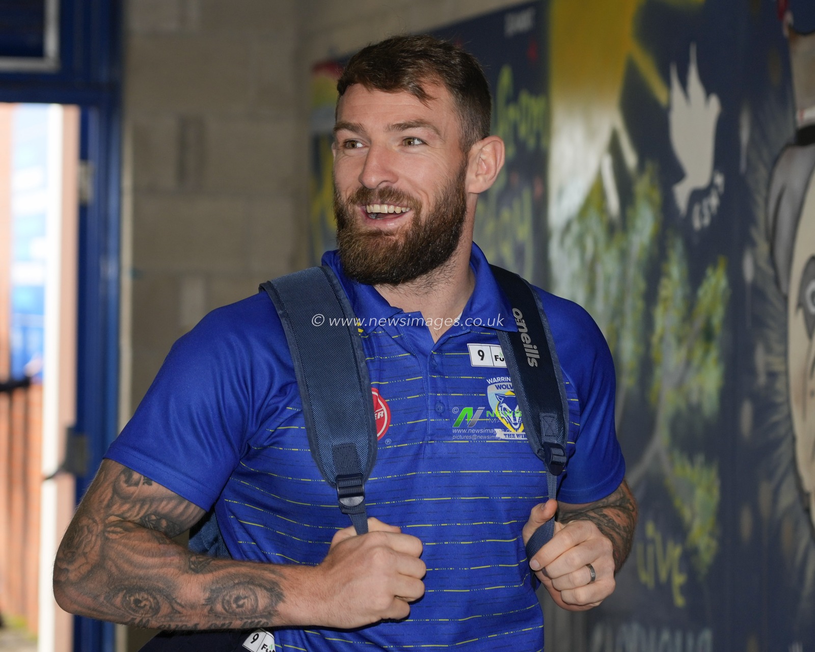 Daryl Clark #9 of Warrington Wolves arrives at the stadium before the Betfred Super League Round 21 match Warrington Wolves vs Catalans Dragons at Halliwell Jones Stadium, Warrington, United Kingdom, 4th August 2023

(Photo by Steve Flynn/News Images)
