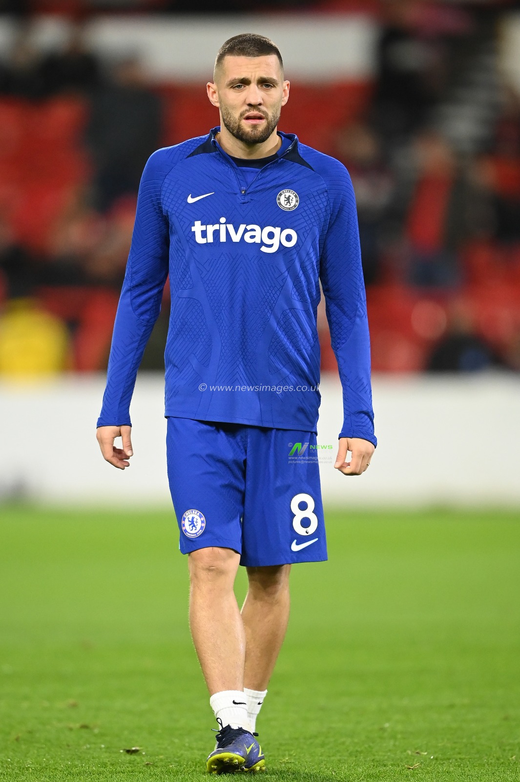 Mateo KovaÄiÄ‡ #8 of Chelsea warmâ€™s up before the Premier League match Nottingham Forest vs Chelsea at City Ground, Nottingham, United Kingdom, 1st January 2023

(Photo by Craig Thomas/News Images)