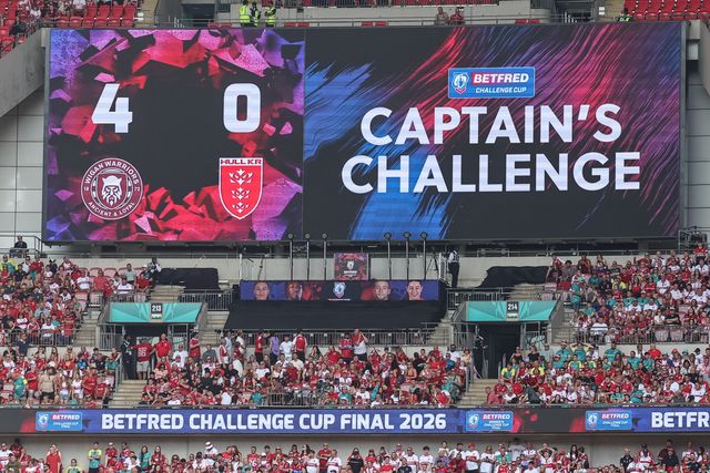 Wigan captains challenge during the Betfred Challenge Cup Final match Wigan Warriors vs Hull KR at Wembley Stadium, London, United Kingdom on 30 May 2026

(Photo by Mark Cosgrove/News Images)