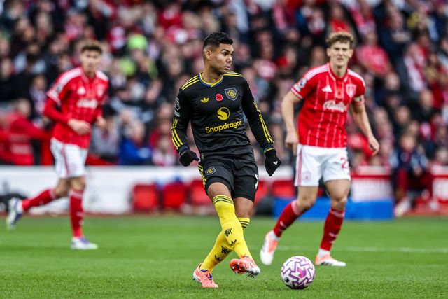 Casemiro of Manchester United passes the ball during the Premier League match Nottingham Forest vs Manchester United at City Ground, Nottingham, United Kingdom, 1st November 2025

(Photo by Alfie Cosgrove/News Images)

*** GER AUT SUI OUT ***