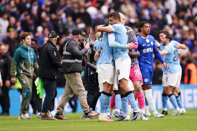 Rodri of Manchester City and Erling Haaland of Manchester City celebrate fa cup win during the Emirates FA Cup Final match Chelsea vs Manchester City at Wembley Stadium, London, United Kingdom on 16 May 2026

(Photo by Harvey Murphy/News Images)