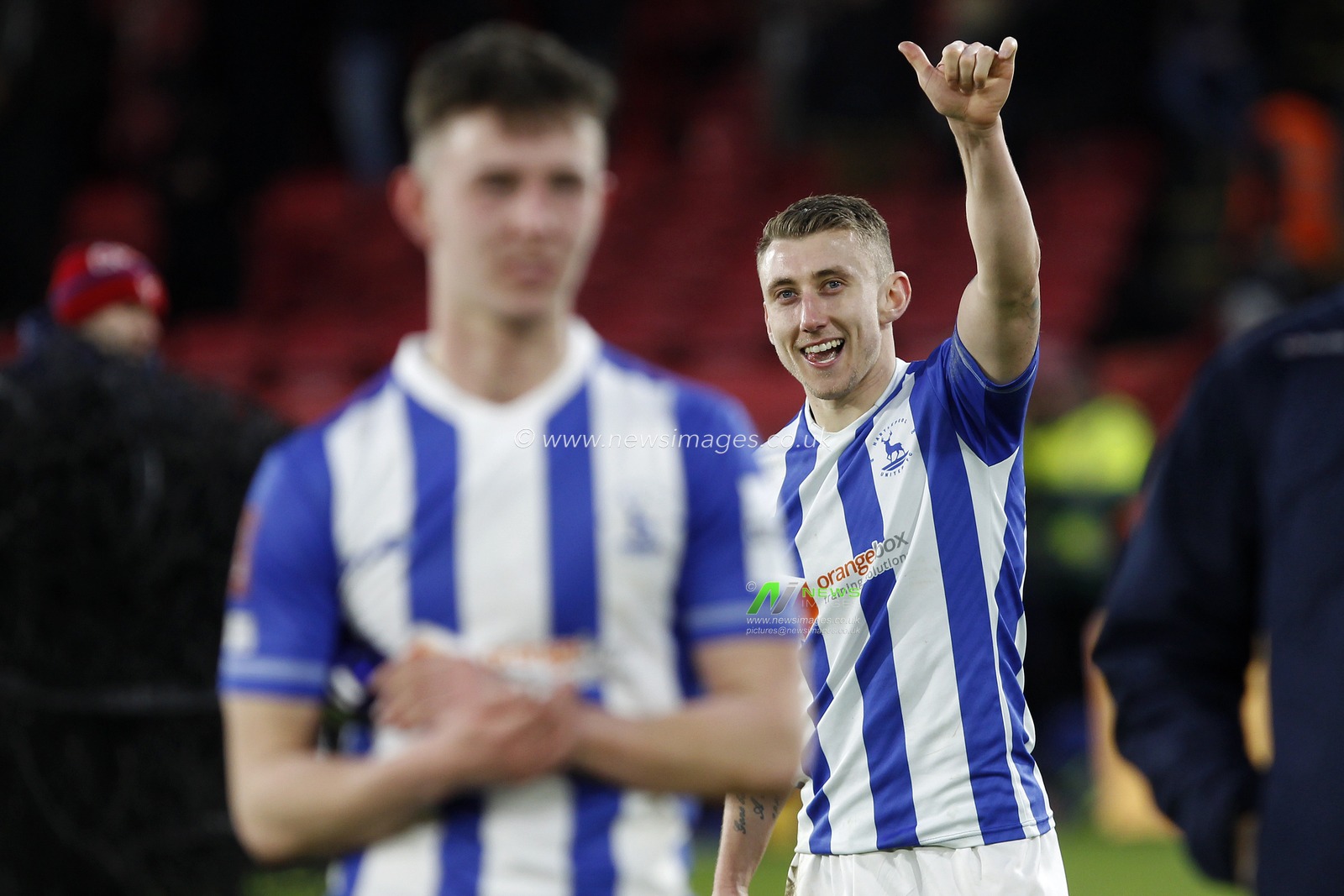 David Ferguson #3 of Hartlepool United salutes fans at full time