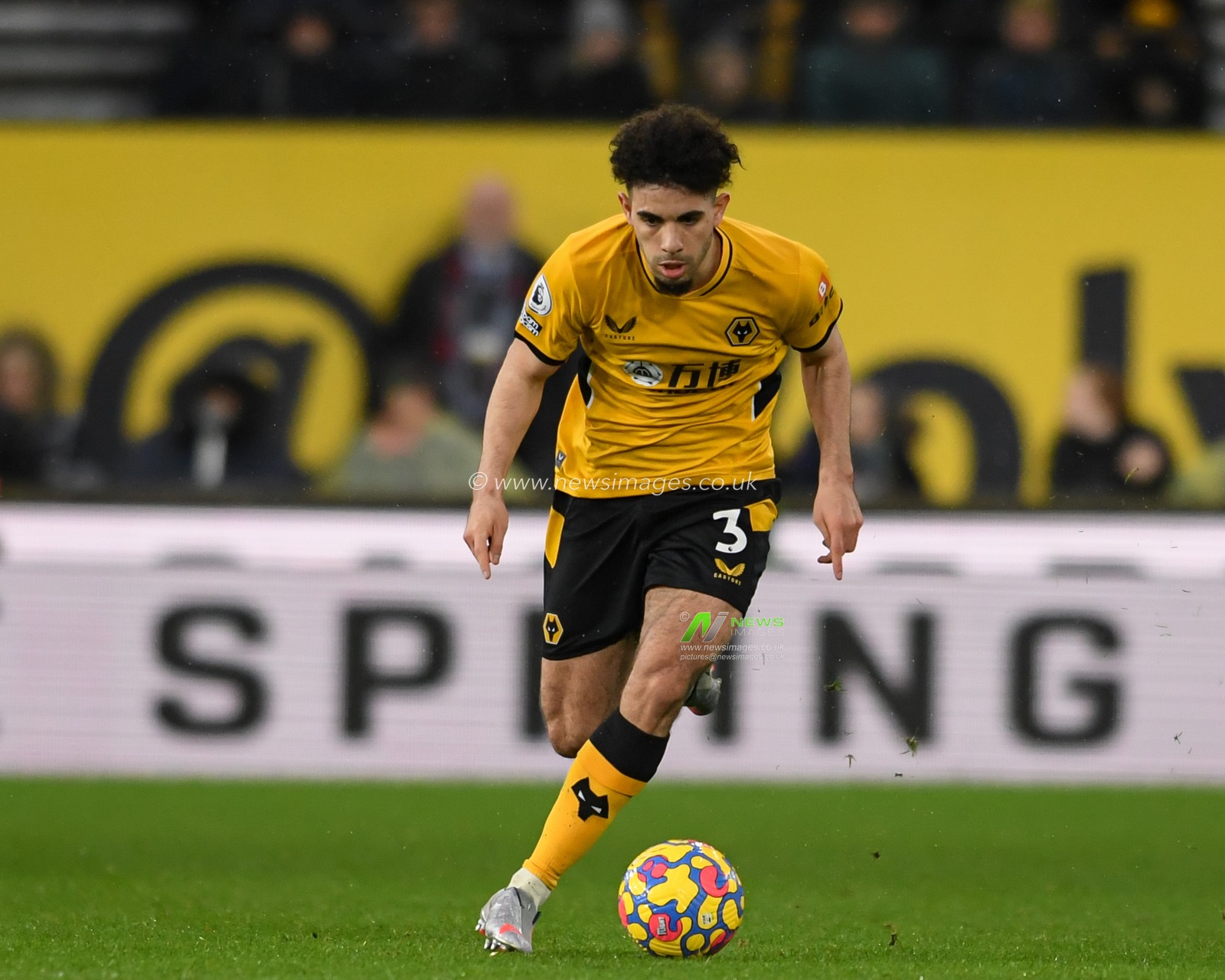 Rayan Ait-Nouri #3 of Wolverhampton Wanderers runs forward with the ball