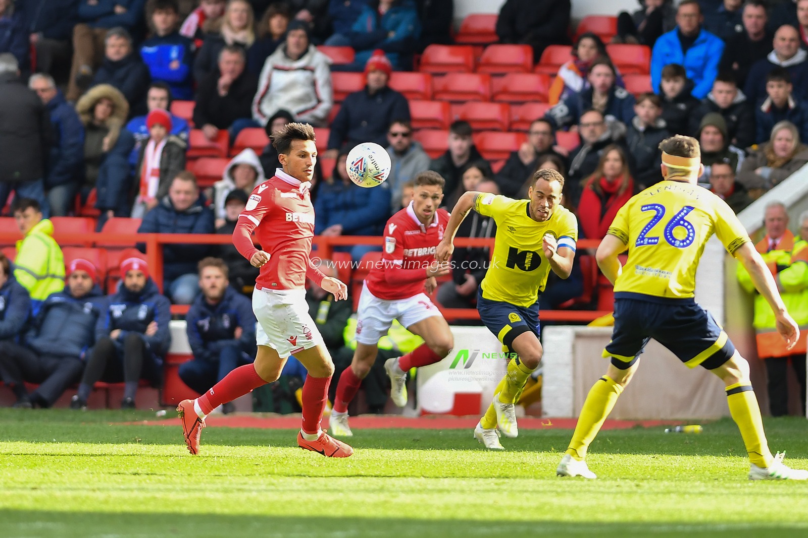 13th April 2019, City Ground, Nottingham, England ; Sky Bet Championship, Nottingham Forest vs Blackburn Rovers : Joao Carvalho (10) of Nottingham Forest makes a run down the wing

Credit: Jon Hobley/News Images

English Football League images are subject to DataCo Licence