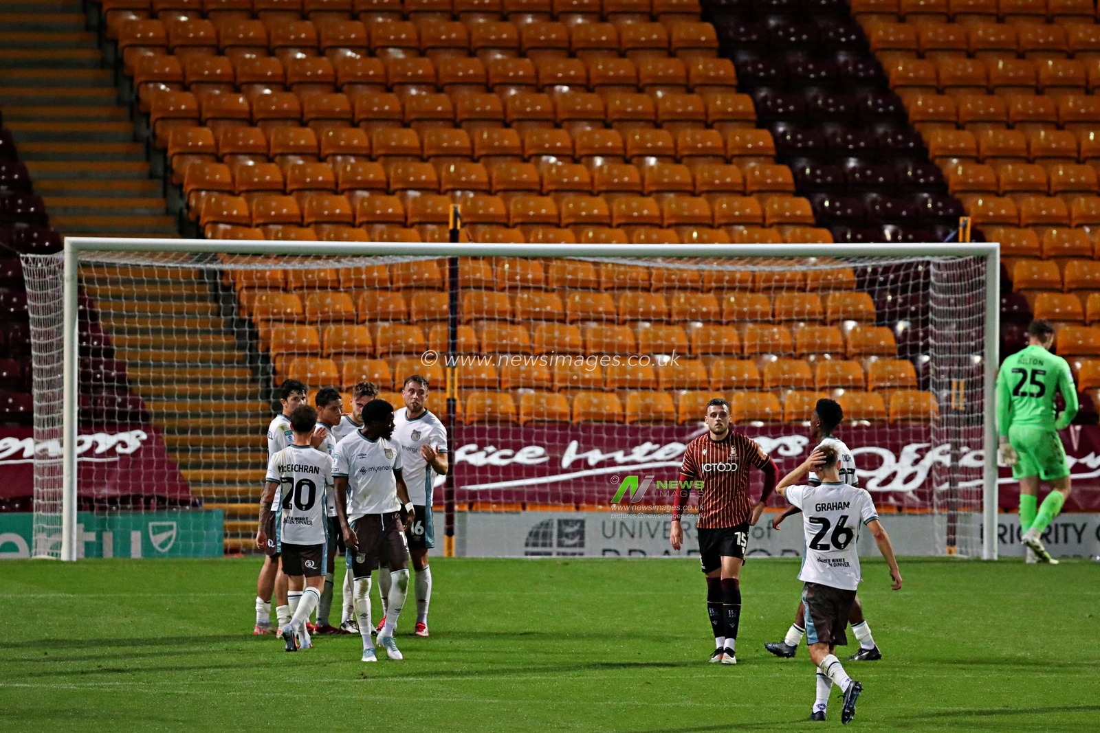 Danny Rose of Grimsby Town scores a penalty during the The Vertu Trophy match Bradford City vs Grimsby Town at University of Bradford Stadium, Bradford, United Kingdom, 2nd September 2025(Photo by Sam Eaden/News Images)