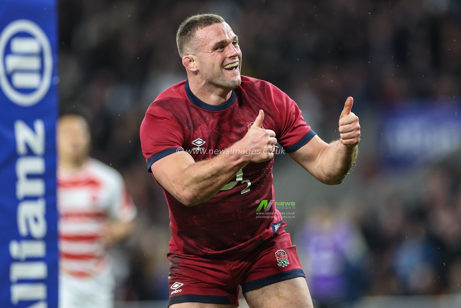 Ben Earl of England celebrates his try during the Autumn Nations Series match England vs Japan at Allianz Stadium, Twickenham, United Kingdom, 24th November 2024

(Photo by Mark Cosgrove/News Images)
