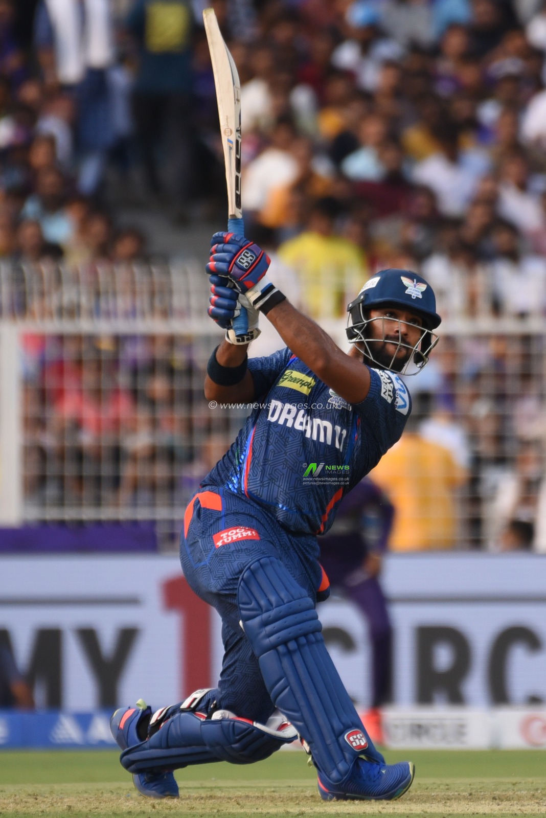 Lucknow Super Giants' Nicholas Pooran plays a shot  at the Indian Premier League (IPL) 2025 cricket match between Kolkata Knight Riders and Lucknow Super Giants, at Eden Gardens, in Kolkata, West Bengal, Tuesday, April 8, 2025. Photo by Debajyoti Chakraborty.(Photo: Debajyoti Chakraborty/News Images)