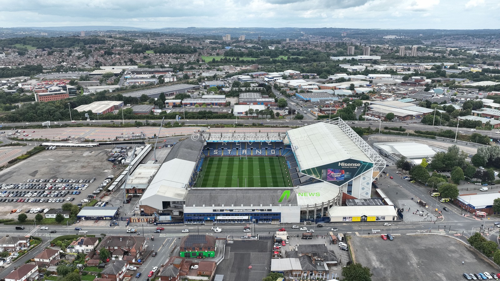 An aerial view of Elland Road ahead of the Magic Weekend match Hull FC vs London Broncos at Elland Road, Leeds, United Kingdom, 17th August 2024

(Photo by Mark Cosgrove/News Images)