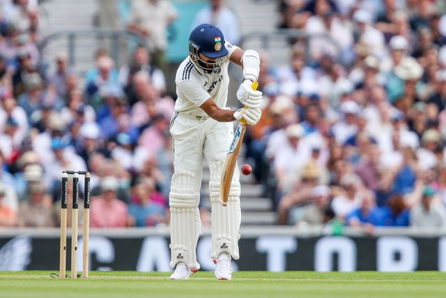 Akash Deep of India bats during the 5th Rothesay Test Match Day 3 England vs India at The Kia Oval, London, United Kingdom, 2nd August 2025

(Photo by Izzy Poles/News Images)