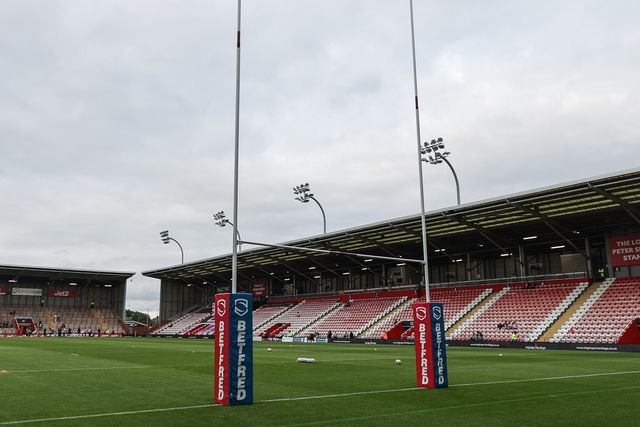 A general view of Leigh Sports Village during the Betfred Super League Round 23 match Leigh Leopards vs Salford Red Devils at Leigh Sports Village, Leigh, United Kingdom, 22nd August 2025

(Photo by Mark Cosgrove/News Images)