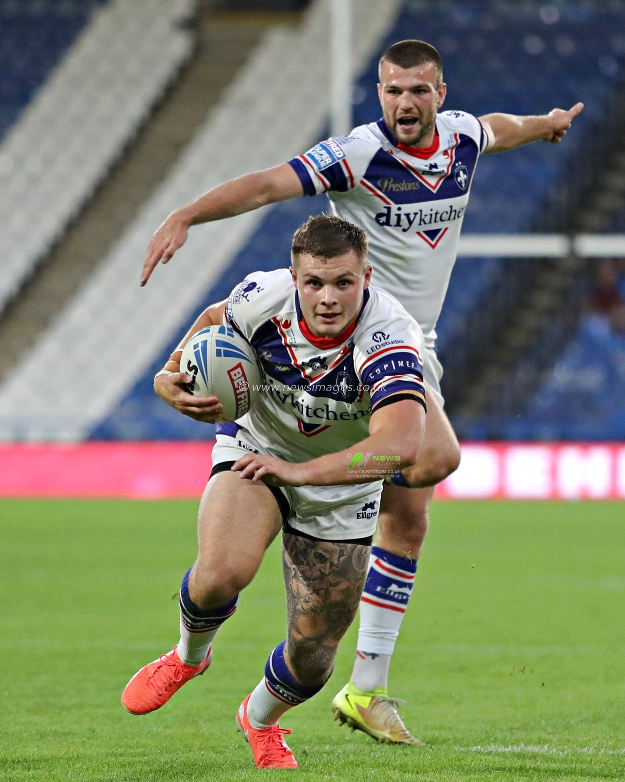 Cameron Scott of Wakefield Trinity during the Betfred Super League round 19 match Huddersfield Giants vs Wakefield Trinity at the Accu Stadium, Huddersfield, United Kingdom, 18th July 2025(Photo by Sam Eaden/News Images)