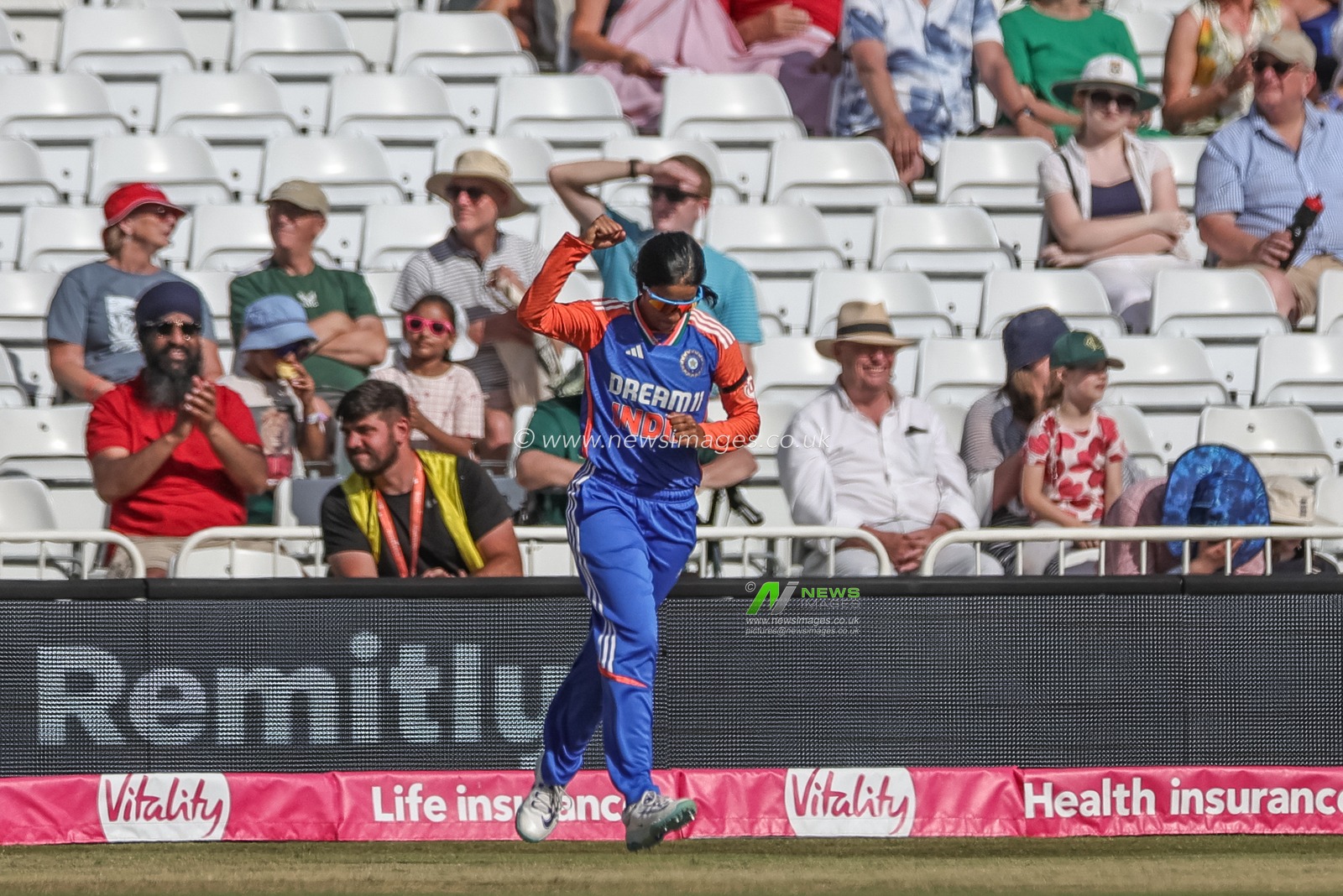 Jemimah of India catches out Sophie Ecclestone of England during the 1st Vitality IT20 England Women vs India Women at Trent Bridge, Nottingham, United Kingdom, 28th June 2025

(Photo by Mark Cosgrove/News Images)