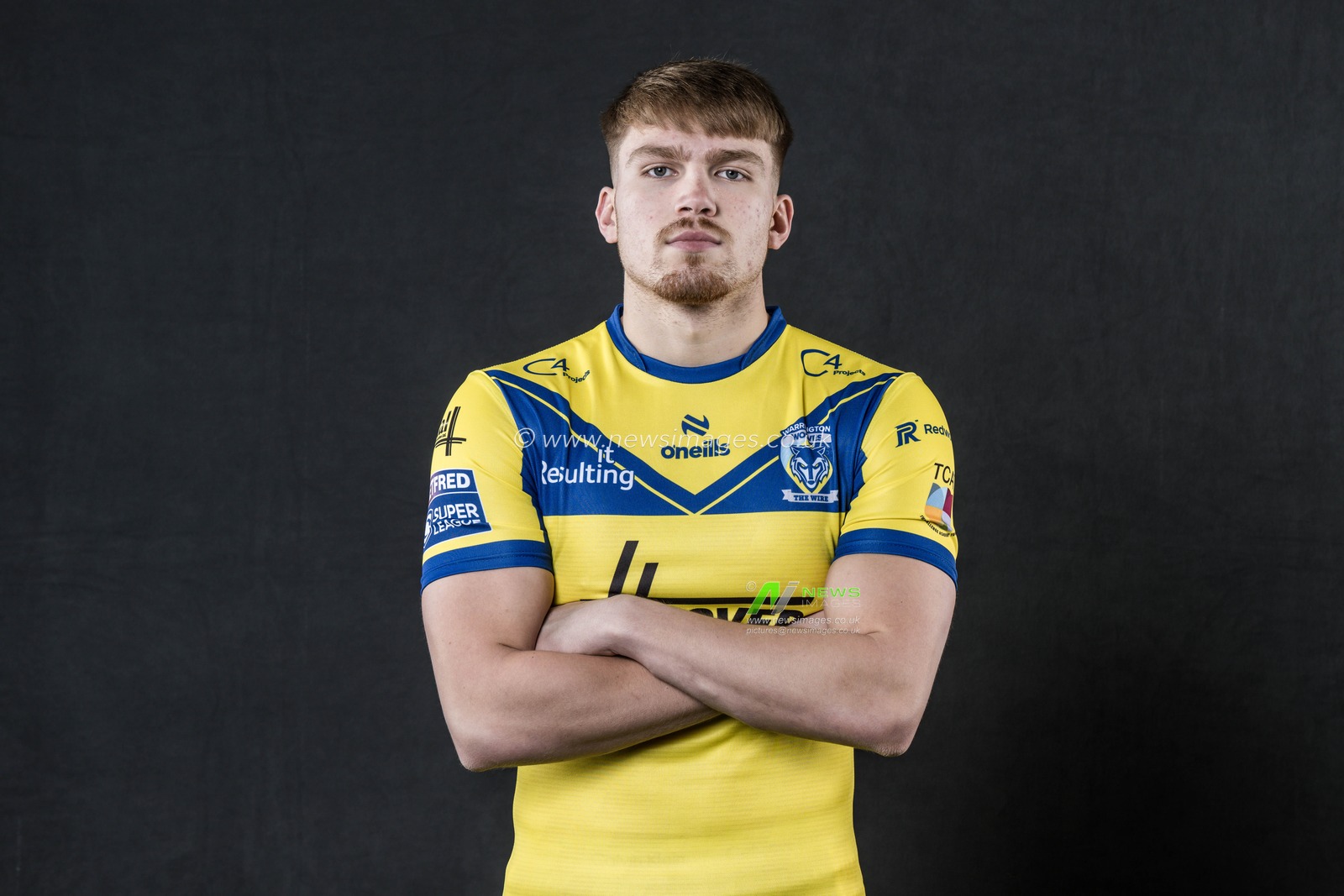 Nolan tupaea in the Home Kit during the Warrington Wolves Team Media day at Warrington wolves training centre, Warrington, United Kingdom, 16th January 2025

(Photo by Craig Thomas/News Images)