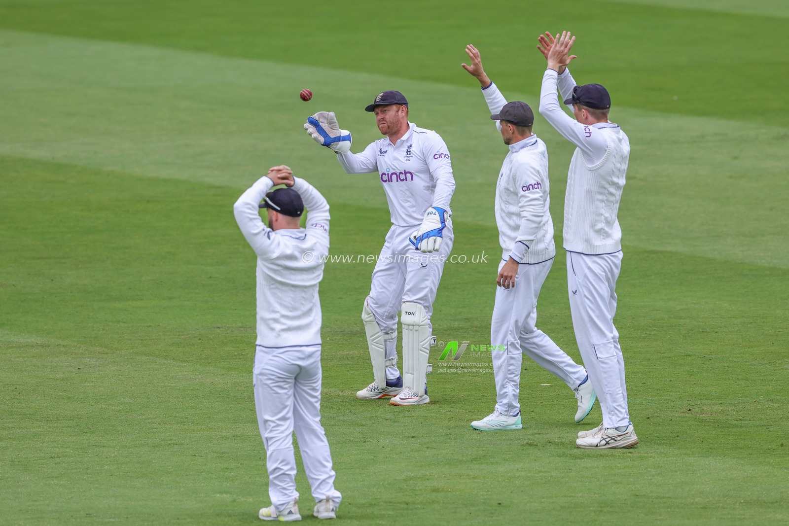 Jonny Bairstow of England throws the ball back to the stumps during the LV= Insurance Ashes Test Series Second Test Day 3 England v Australia at Lords, London, United Kingdom, 30th June 2023

(Photo by Mark Cosgrove/News Images)