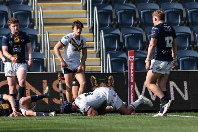 James Cooke Castleford of Tigers Reserves goes over for a try during the Rugby League Reserves match Leeds Rhinos Reserves vs Castleford Tigers Reserves at AMT Headingley Stadium, Leeds, United Kingdom on 22 May 2026

(Photo by Mark Cosgrove/News Images)