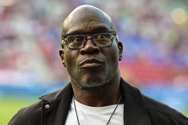 Former Wigan player Martin Offiah MBE is in attendance during the Betfred Super League round 18 match Wigan Warriors vs Warrington Wolves at The Brick Community Stadium, Wigan, United Kingdom on 10 July 2026

(Photo by Mark Cosgrove/News Images)