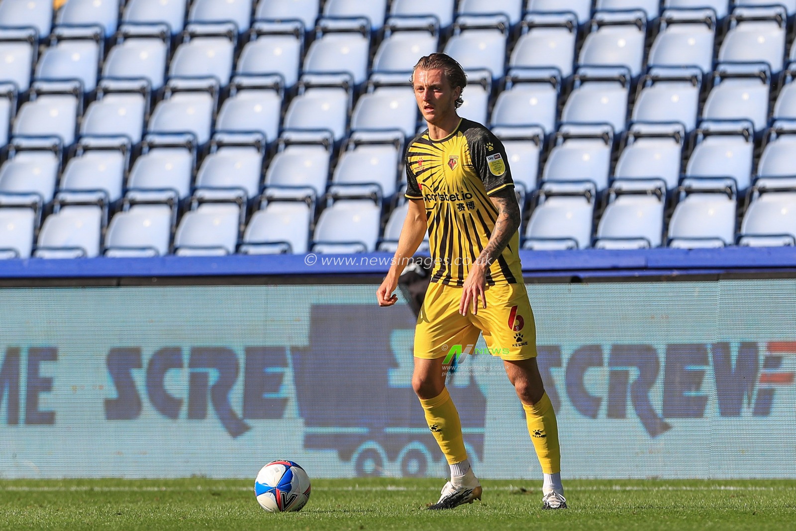 Ben Wilmot (6) of Watford in action during the game