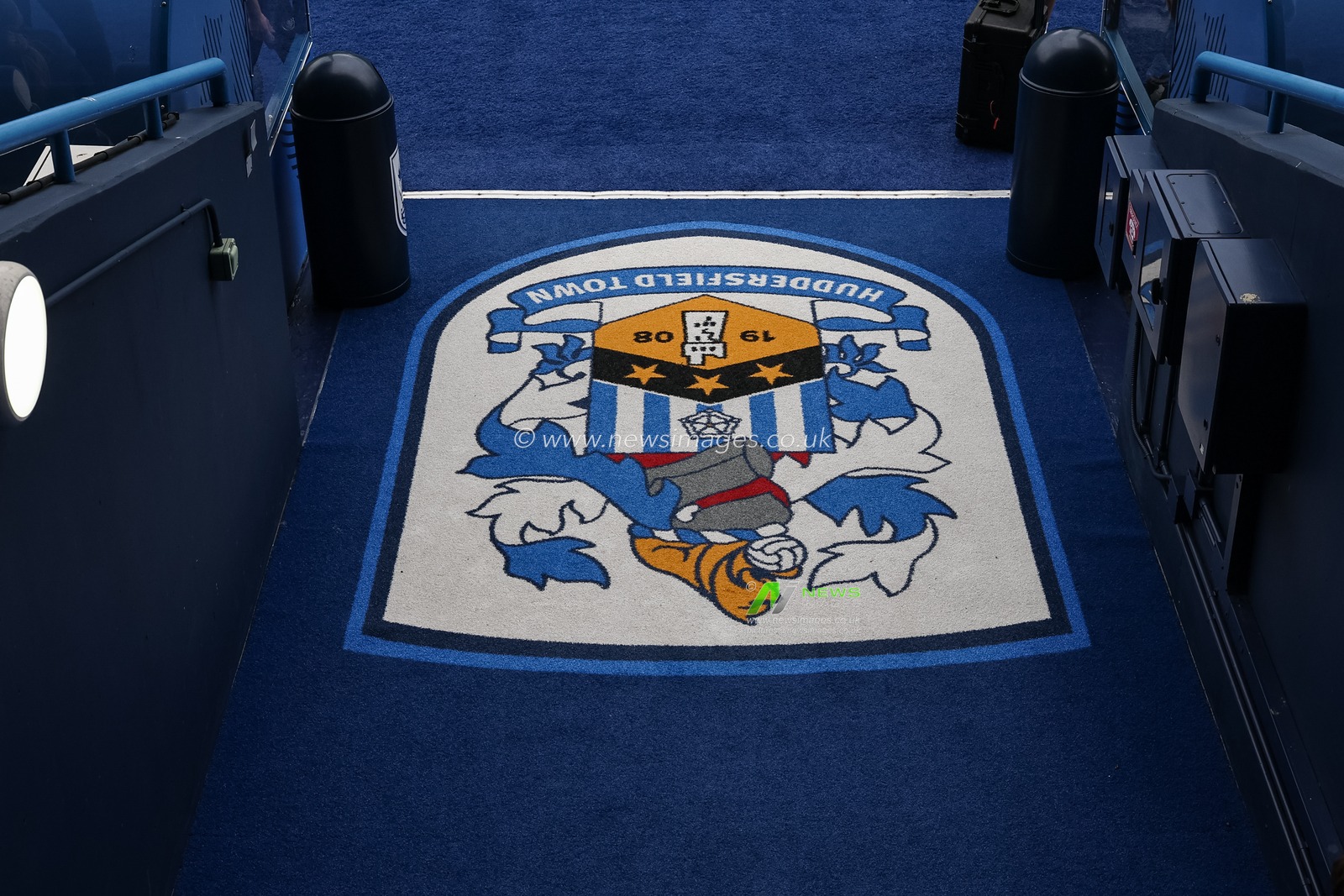 Huddersfield Town badge in the tunnel area during the Carabao Cup Round 3 match Huddersfield Town vs Manchester City at Accu Stadium, Huddersfield, United Kingdom, 24th September 2025

(Photo by Mark Cosgrove/News Images)