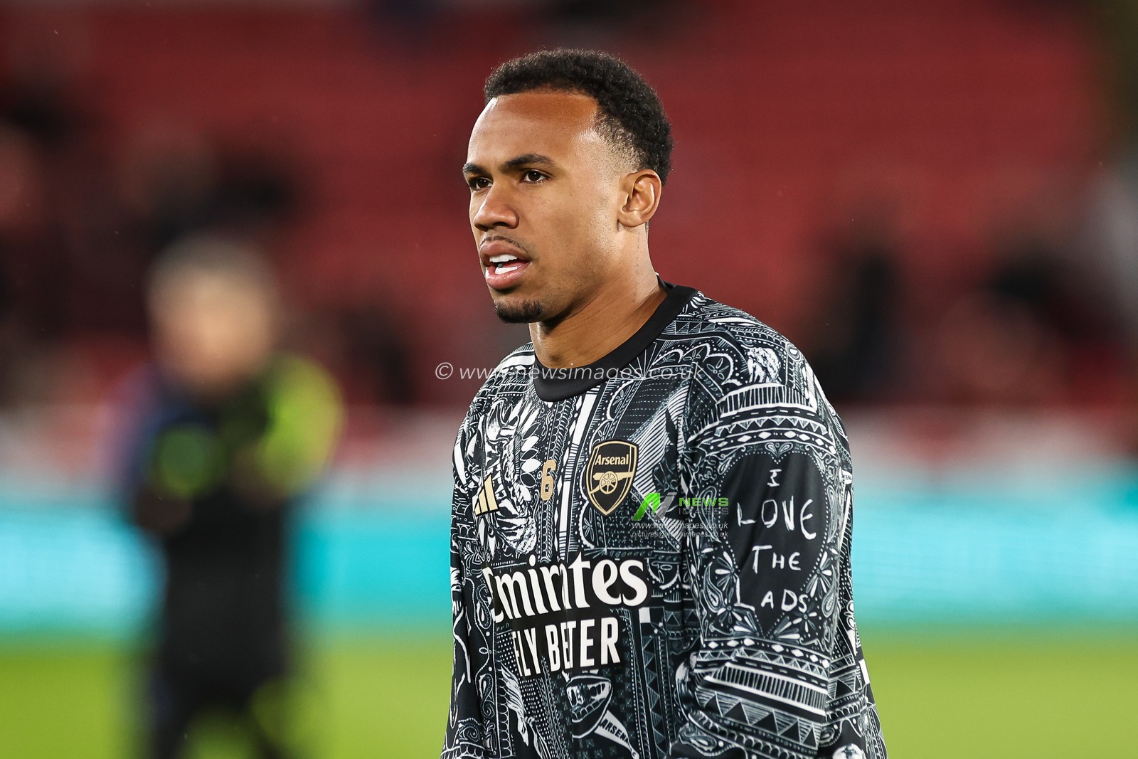 Gabriel of Arsenal during the pre-game warmup ahead of the Premier League match Sheffield United vs Arsenal at Bramall Lane, Sheffield, United Kingdom, 4th March 2024

(Photo by Mark Cosgrove/News Images)