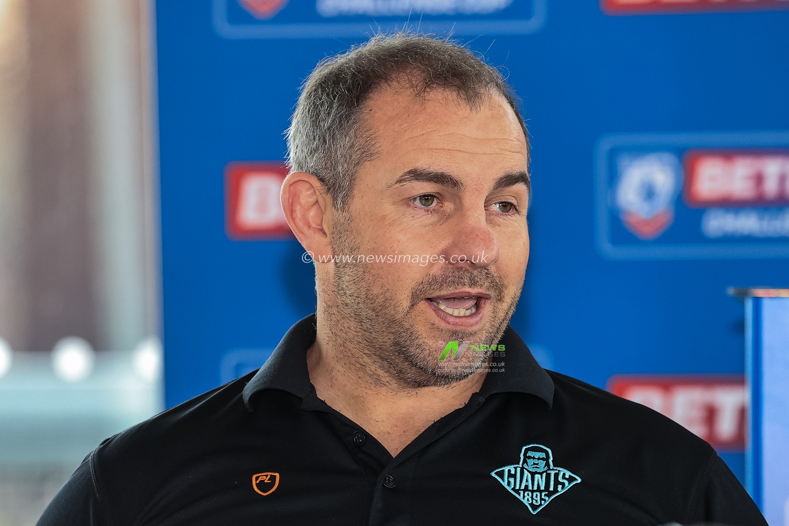 Ian Watson Head Coach of Huddersfield Giants at the Cup Final press conference at the Lowry Theatre in Salford, UK
