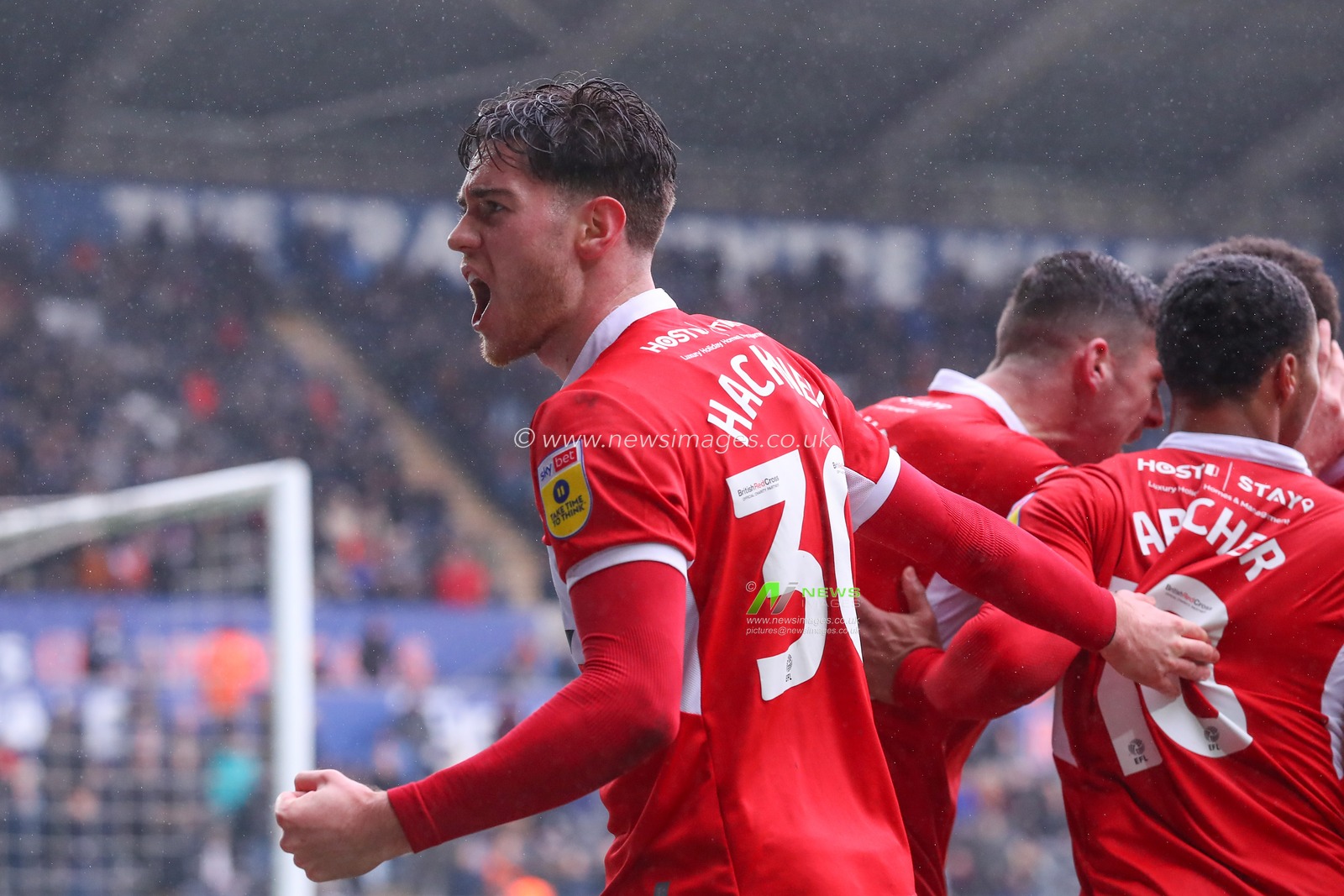 Hayden Hackney #30 of Middlesbrough celebrates Aaron Ramsey #11 of Middlesbrough goal to make it 1-1 during the Sky Bet Championship match Swansea City vs Middlesbrough at Swansea.com Stadium, Swansea, United Kingdom, 11th March 2023

(Photo by Gareth Evans/News Images)