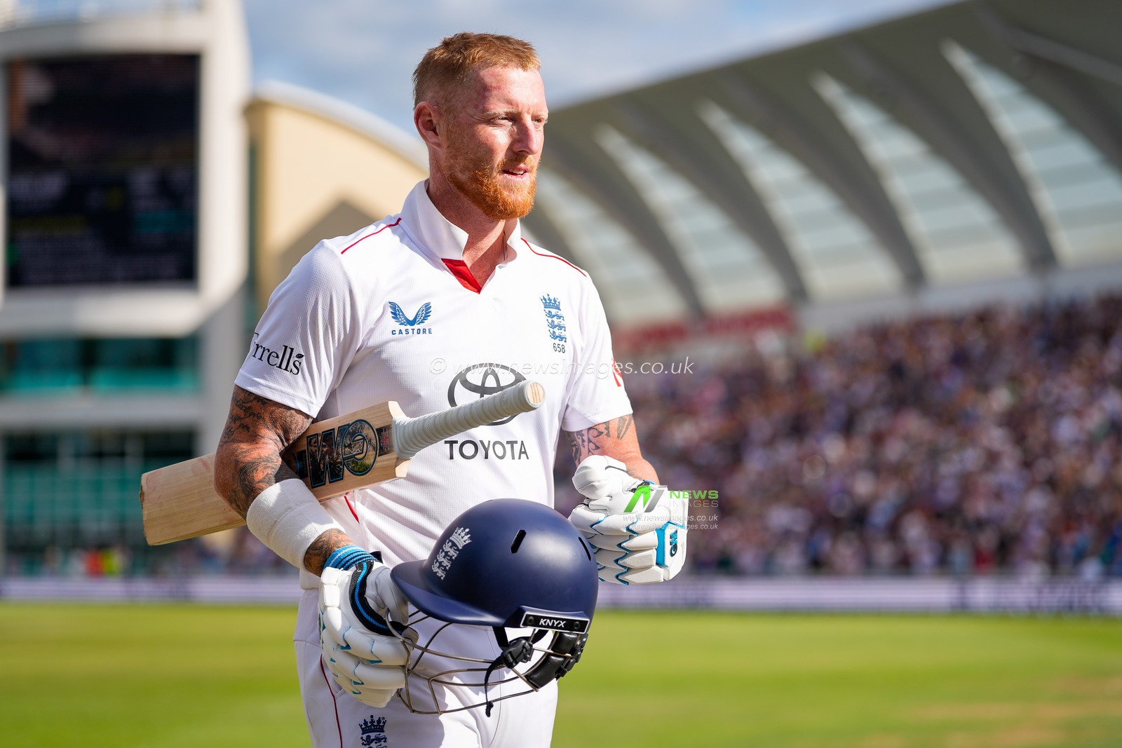 England captain Ben Stokes walks off after being dismissed for 30 in his last innings as an England player having announced his retirement during the 3rd Rothesay Test Match Day 4 match England vs New Zealand at Trent Bridge, Nottingham, United Kingdom on 28 June 2026

(Photo by Maynard Manyowa/News Images)