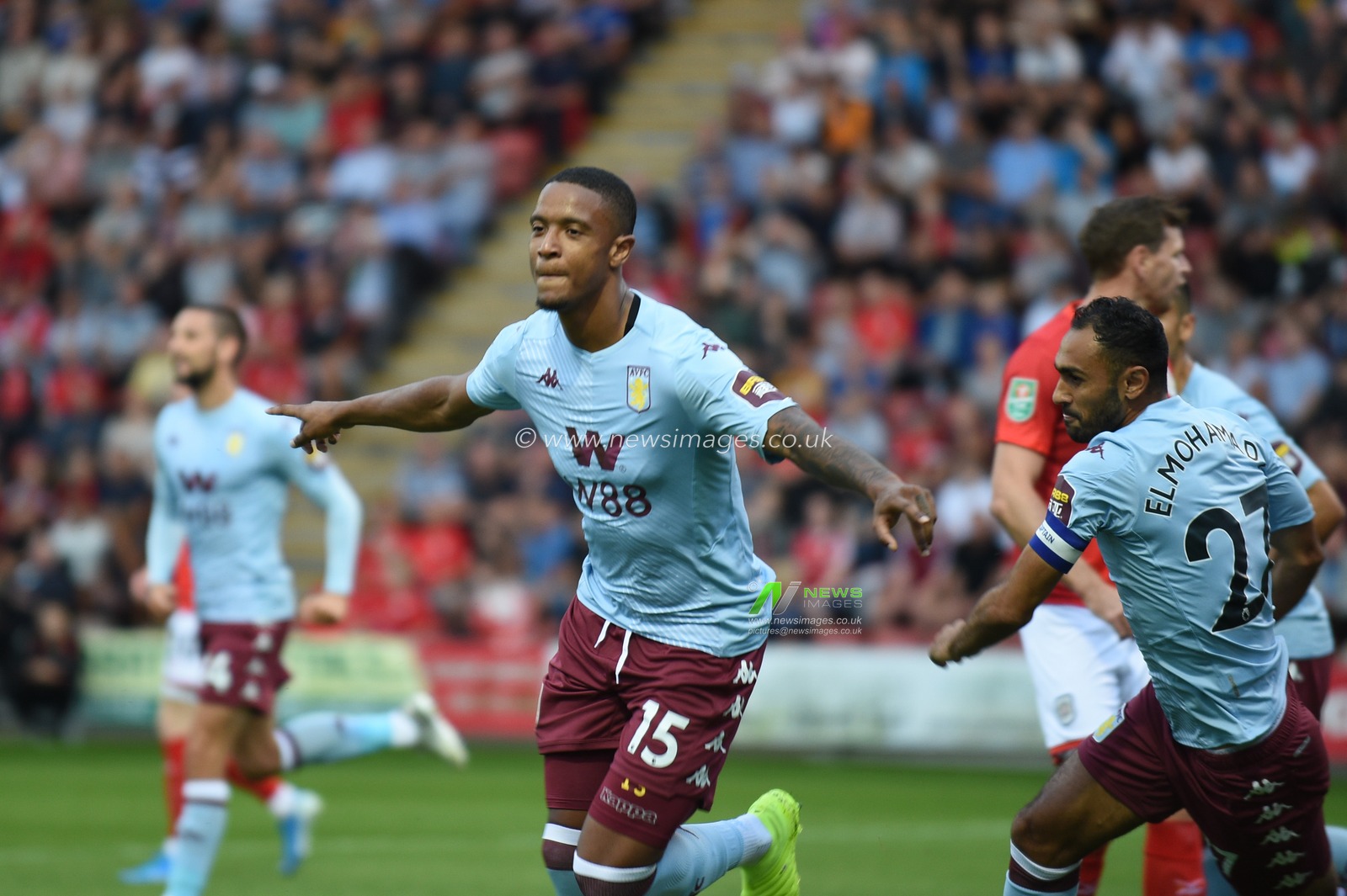 27th August 2019 , Gresty Road, Crewe, England; Carabao Cup Football, Second Round, Crewe Alexandrea vs Aston Villa ; Ezri Konsa (15) of Aston Villa celebrates his goal to make it 0-1


Credit: Richard Long/News Images

English Football League images are subject to DataCo Licence