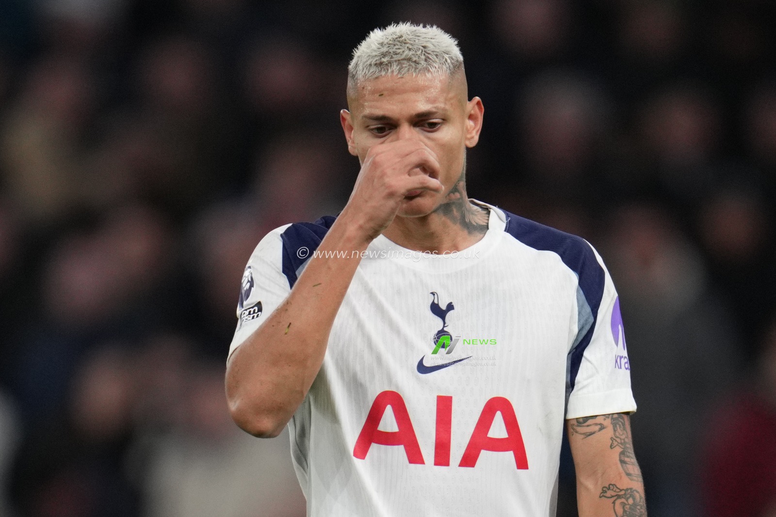 Richarlison of Tottenham Hotspur during the Premier League match Tottenham Hotspur vs Brentford at Tottenham Hotspur Stadium, London, United Kingdom, 6th December 2025

(Photo by Harvey Murphy/News Images)

*** GER AUT SUI OUT ***