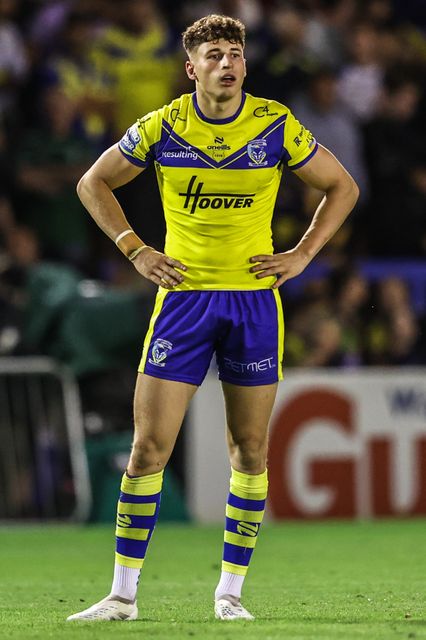 Luke Thomas of Warrington Wolves in action during the Betfred Super League round 21 match Warrington Wolves vs Wigan Warriors at Halliwell Jones Stadium, Warrington, United Kingdom, 8th August 2025

(Photo by Alfie Cosgrove/News Images)