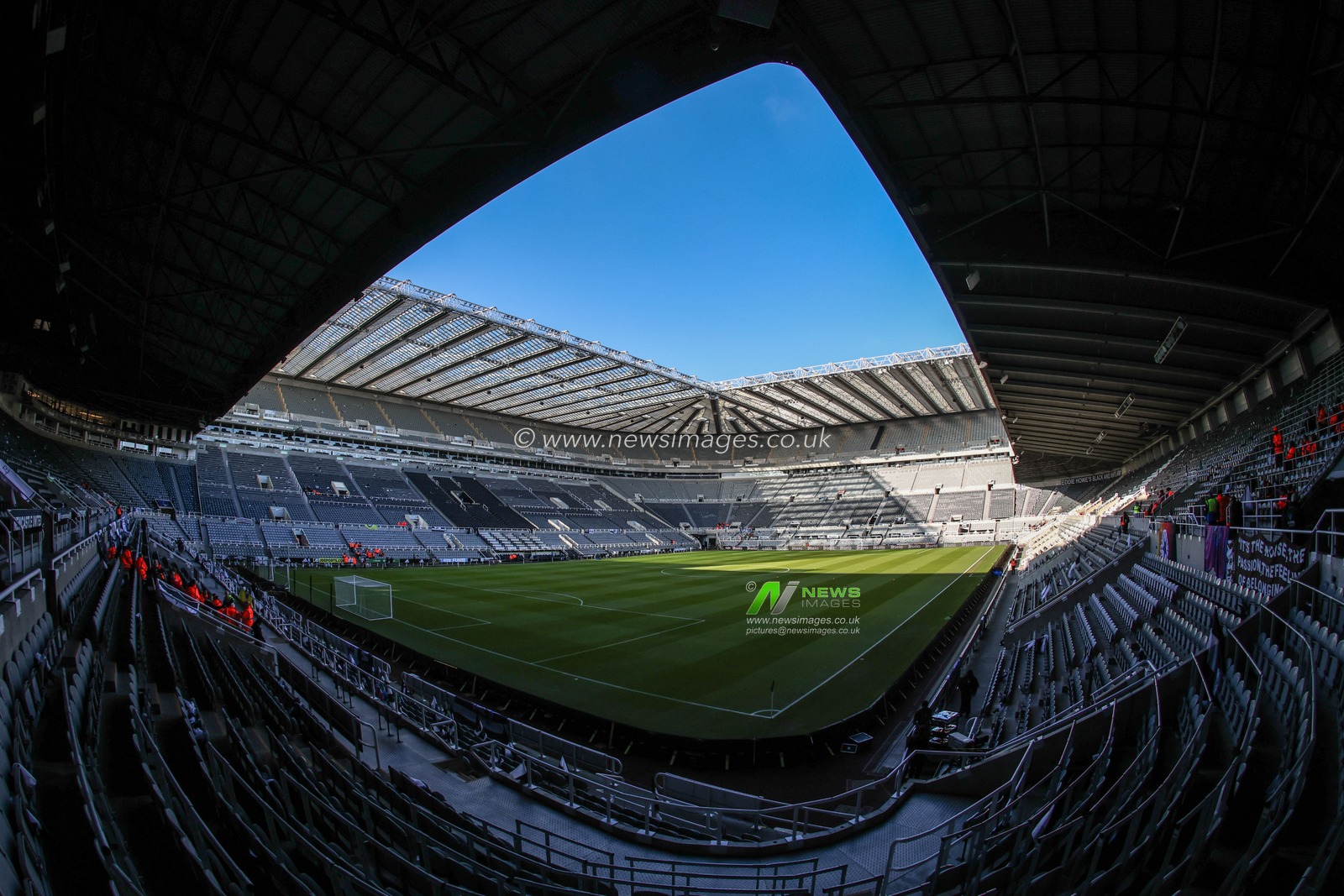 The sun beats down on St Jamesâ€™ Park casting shadows on the pitch ahead of the Premier League match Newcastle United vs Fulham at St. James's Park, Newcastle, United Kingdom, 1st February 2025

(Photo by Mark Cosgrove/News Images)